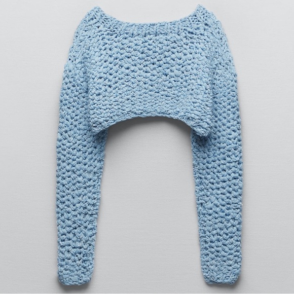 NWT Zara Limited Edition Cropped Crochet Sweater - Picture 8 of 9